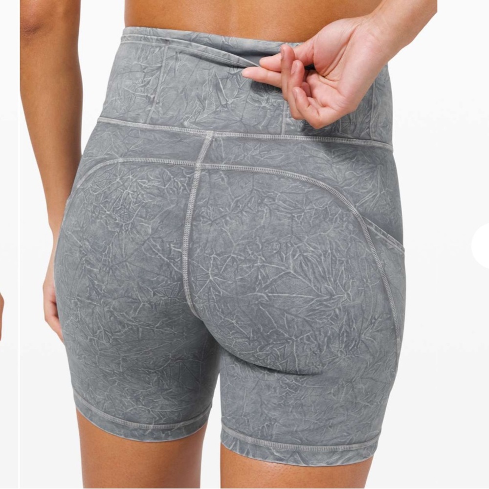 lululemon Fast And Free Short 6” Non-Reflective Ice Dye Asphalt Grey Sz 4‎ - Picture 5 of 14